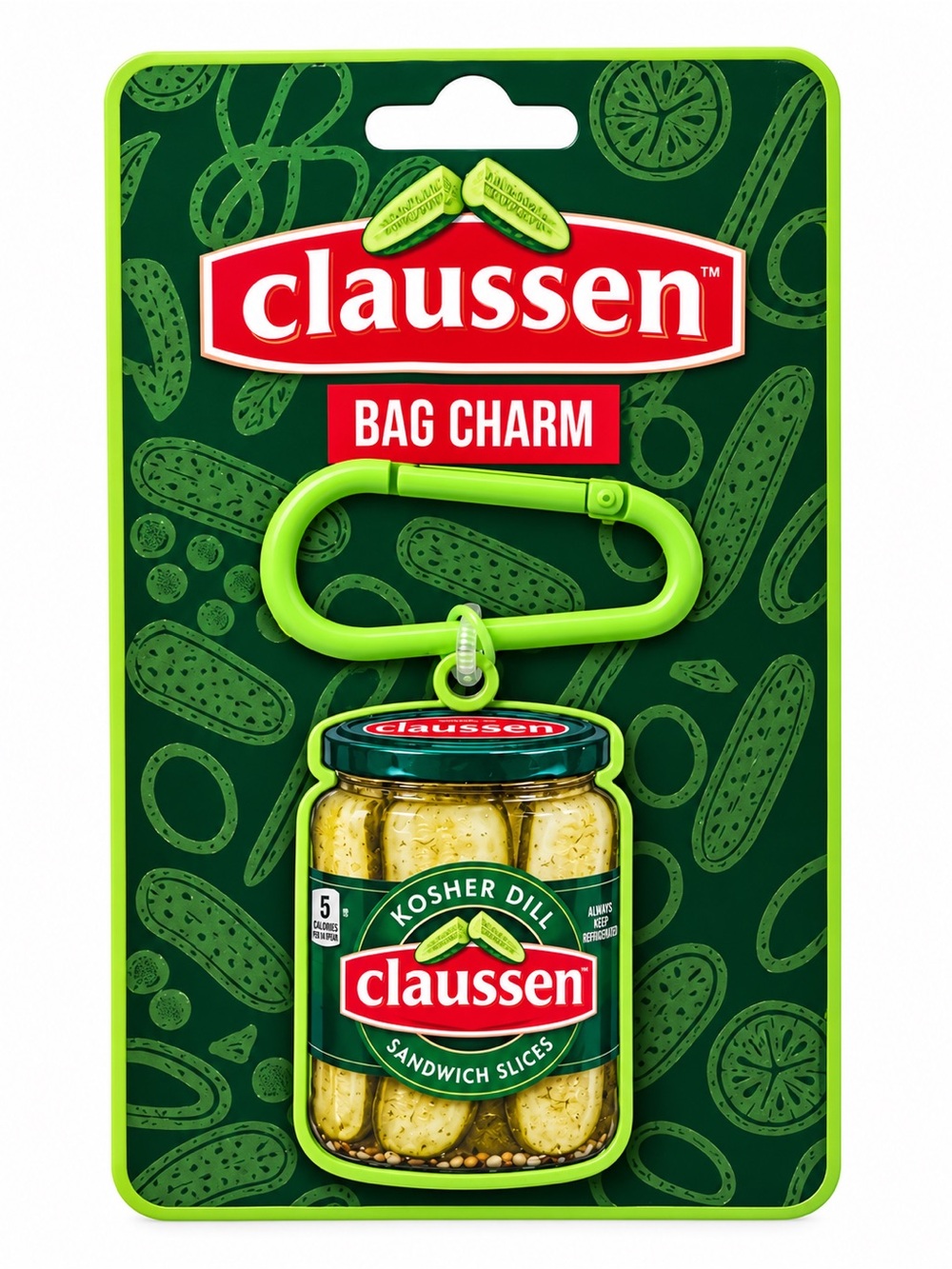 Claussen Kosher Dill Pickles Bag Charm / Keychain